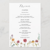 Bruiloftsmenu met wilde bloemen menu (Voorkant)