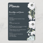 Bruiloftsmenu met witte bloemen menu (Voorkant)