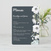 Bruiloftsmenu met witte bloemen menu (Staand voorkant)