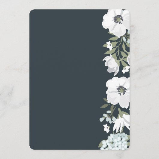 Bruiloftsmenu met witte bloemen menu (Achterkant)