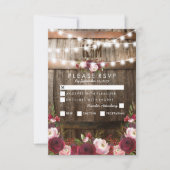 Bruiloftsmenu Optie RSVP in Landelijke Stijl met B (Voorkant)