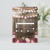 Bruiloftsmenu Optie RSVP in Landelijke Stijl met B (Staand voorkant)