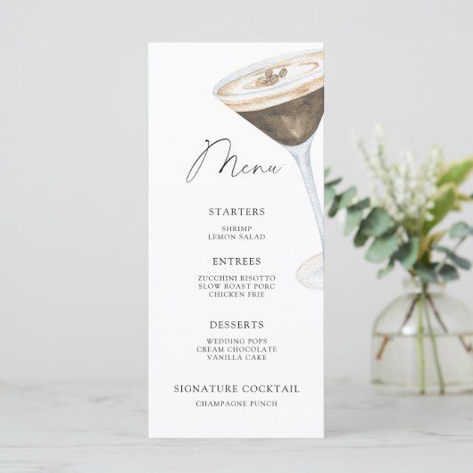 Bruiloftsmenu vol liefde menu (Staand voorkant)
