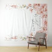 Bruiloftsontbijt en bubbels bloemig bruidsfeest ac wandkleed (In Situ (horizontaal))