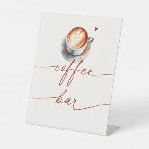 Bruiloftsontbijt koffiebar reclamebord met voetstuk