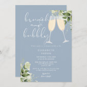 Bruiloftsontbijt Met Mousserende Wijn En Groene Ti Kaart (Voorkant / Achterkant)