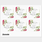 Bruiloftsontbijt met zomerse bloementuin dank je w vierkante sticker (Vel)