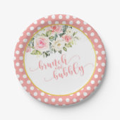 Bruiloftsontbijt & Mousserende wijn bruidsfeest bo Papieren Bordje (Voorkant)