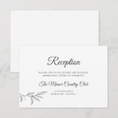 Bruiloftsontvangst Enclosure Card met botanisch mo Kaart (Voorkant / Achterkant)