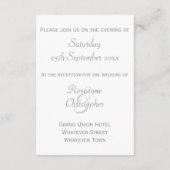 Bruiloftsontvangst Enclosurekaart Zilveren Libel Informatiekaartje (Achterkant)