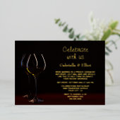 Bruiloftsontvangst Uitnodiging Champagneglas Folie (Staand Voorkant)