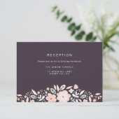 Bruiloftsontvangstkaart met wervelwind bloemen kaart (Staand voorkant)