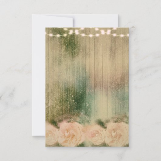 Bruiloftsontvangstkaart 'Rustieke Roos' Kaart (Achterkant)