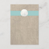 Bruiloftsontvangstkaart Strand met Zandschollar Informatiekaartje (Achterkant)