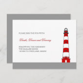 Bruiloftsontvangstkaart vuurtoren informatiekaartje (Voorkant / Achterkant)