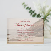 Bruiloftsontvangstkaarten op het strand - Rotsacht Informatiekaartje (Staand voorkant)