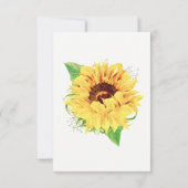 Bruiloftsontvangstkaartje met zonnebloemmotief kaart (Achterkant)