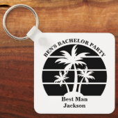 Bruiloftspalmboom vrijgezellenfeest Bruidsjonkers Sleutelhanger (Voorkant)