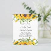 Bruiloftspapeterie Budget met Landelijke Zonnebloe (Staand voorkant)