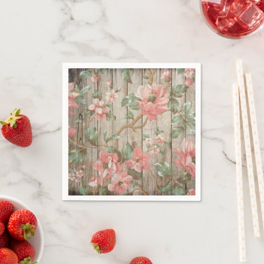 Bruiloftspapieren servetten met rustieke lente blo (Insitu)