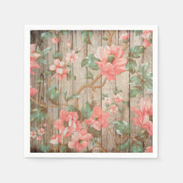 Bruiloftspapieren servetten met rustieke lente blo