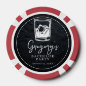 Bruiloftspartij modern stijlvol poker chips (Achterkant)