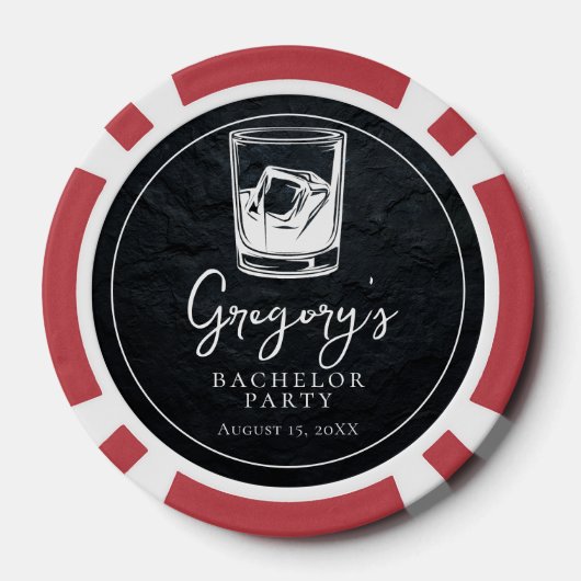 Bruiloftspartij modern stijlvol poker chips (Achterkant)