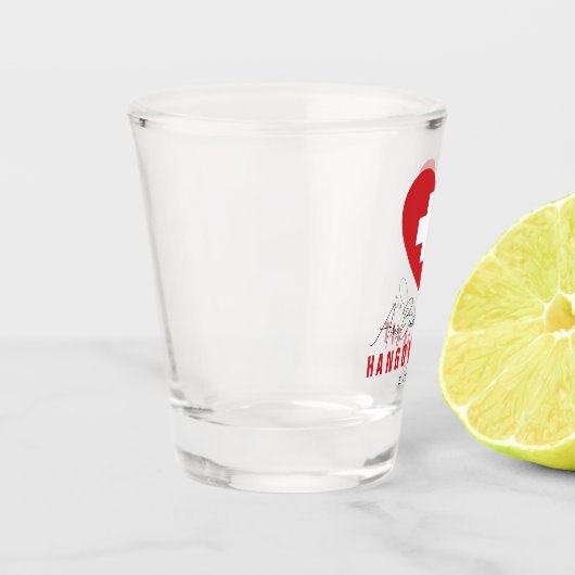 Bruiloftsparty-uitspattingshoofdpijn Shot Glas (Links)