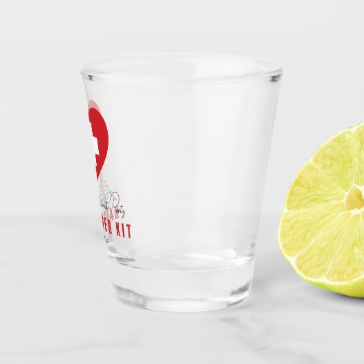 Bruiloftsparty-uitspattingshoofdpijn Shot Glas (Rechts)