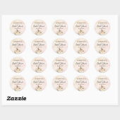 Bruiloftspompelmoes herfst crème roze goud ronde sticker (Vel)