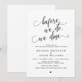 Bruiloftsprobediner, Eenvoudige Klasse Zwarte, Kaart (Voorkant / Achterkant)