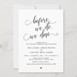 Bruiloftsprobediner, Eenvoudige Klasse Zwarte, Kaart