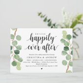 Bruiloftsprobediner. Groene planten Eucalyptus Kaart (Staand voorkant)