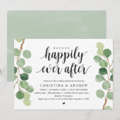 Bruiloftsprobediner. Groene planten Eucalyptus Kaart (Voorkant / Achterkant)