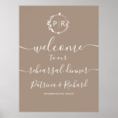 Bruiloftsprobediner Welkomstbord Poster (Voorkant)