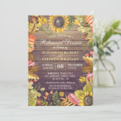 Bruiloftsproefdiner Herfstbladeren Pompoenen Kaart (Staand voorkant)