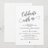 Bruiloftsproefdinermenu, Eenvoudige Klasse Zwarte  Kaart (Voorkant / Achterkant)