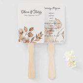 Bruiloftsprogramma Handventilator Rustic Romance Handwaaier (Voorkant en achterkant)