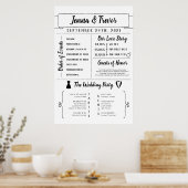 Bruiloftsprogramma met pictogrammen poster (Keuken)