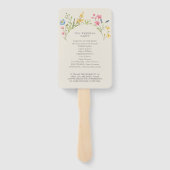 Bruiloftsprogramma met wilde bloemen handventilato handwaaier (Achterkant)
