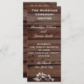 Bruiloftsprogramma's in landelijke stijl met bloem programmakaart (Voorkant / Achterkant)