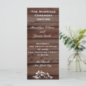 Bruiloftsprogramma's in landelijke stijl met bloem programmakaart (Staand voorkant)