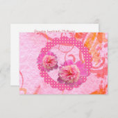 Bruiloftsreactie pioenrozen kaart (Voorkant / Achterkant)