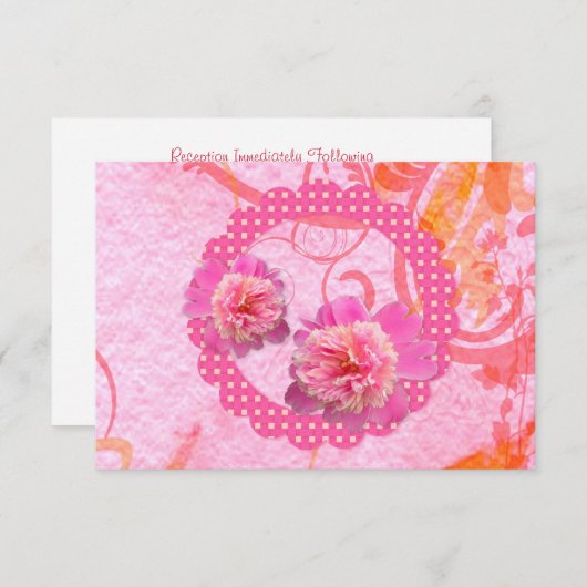 Bruiloftsreactie pioenrozen RSVP Kaart (Voorkant / Achterkant)