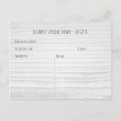 Bruiloftsrecept Boho Bloemen Veren Hout Uitnodiging Briefkaart (Achterkant)