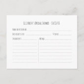 Bruiloftsrecept Moderne Elegante Roze Bloemen Uitnodiging Briefkaart (Achterkant)