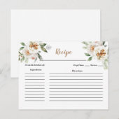 Bruiloftsrecept Winter Witte Bloemen Briefkaart (Voorkant / Achterkant)