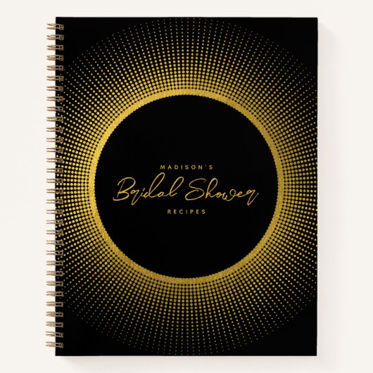 Bruiloftsrecepten Keukenrecept Zwart Goud Notitieboek (Voorkant)