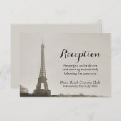 Bruiloftsreceptie bij de Eiffeltoren in het oude P Informatiekaartje (Voorkant / Achterkant)