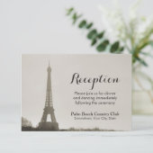 Bruiloftsreceptie bij de Eiffeltoren in het oude P Informatiekaartje (Staand voorkant)